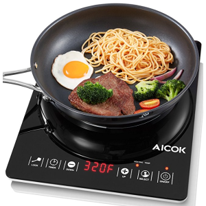 Aicok Portable Induction Cooktop 1500W, Countertop Burner with Power, Temperature and Timer, Black
