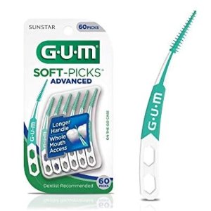 GUM - 650R Soft-Picks Advanced Dental Picks, 60 Count