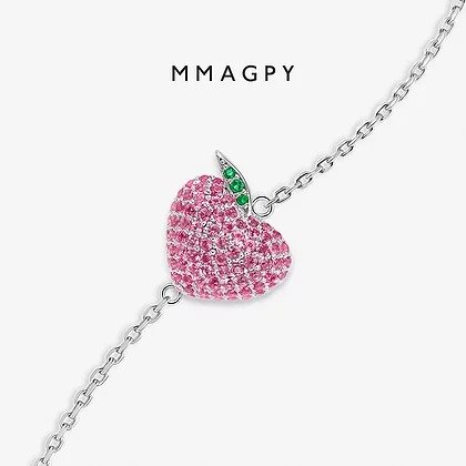 Heart-shaped Peach Bracelet | Mmagpy