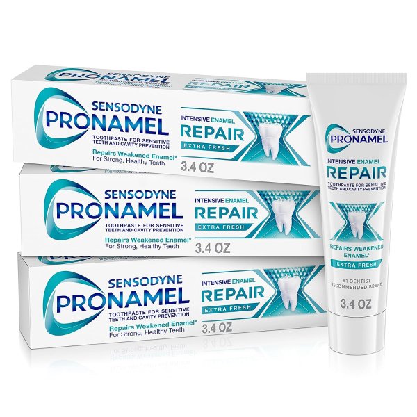 Roll over image to zoom inPronamel Intensive Enamel Repair Toothpaste for Sensitive Teeth, Extra Fresh - 3.4 Ounces (Pack of 3)