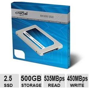 Crucial BX100 500GB SATA 2.5" 固态硬盘SSD - CT500BX100SSD1 