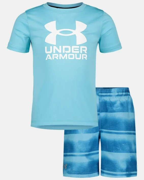 Boys' Toddler UA Gated Stripe Surf Shirt & Volley Shorts Set