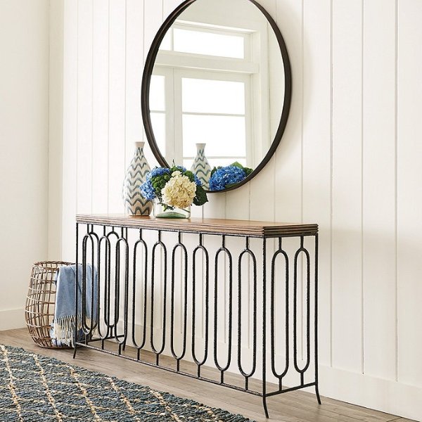 Odette Wood and Iron Console Table