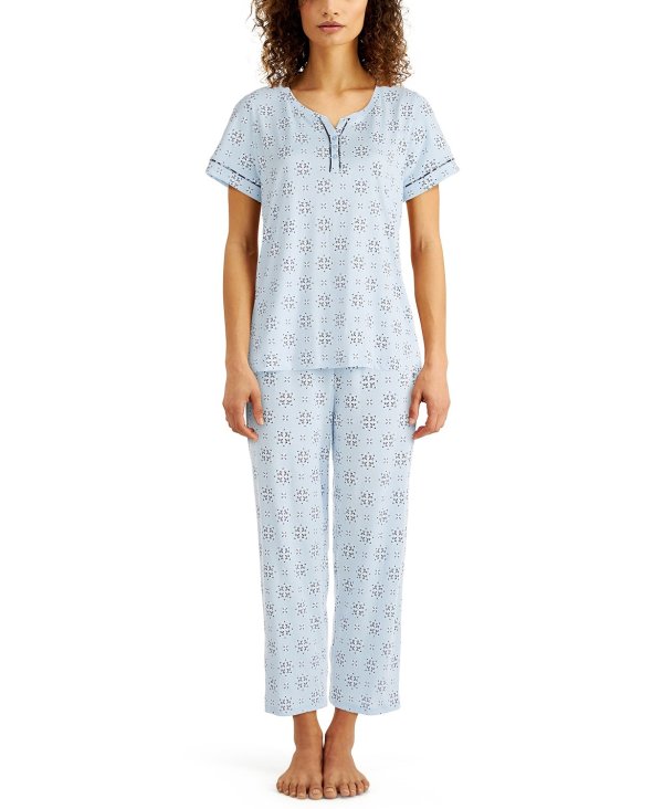 Petite Cotton Capri Pajama Set, Created for Macy's