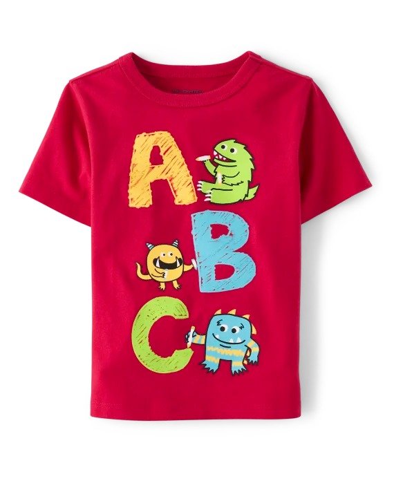 Baby And Toddler Boys Short Sleeve ABC Monster Graphic Tee | The Children's Place - RUBY