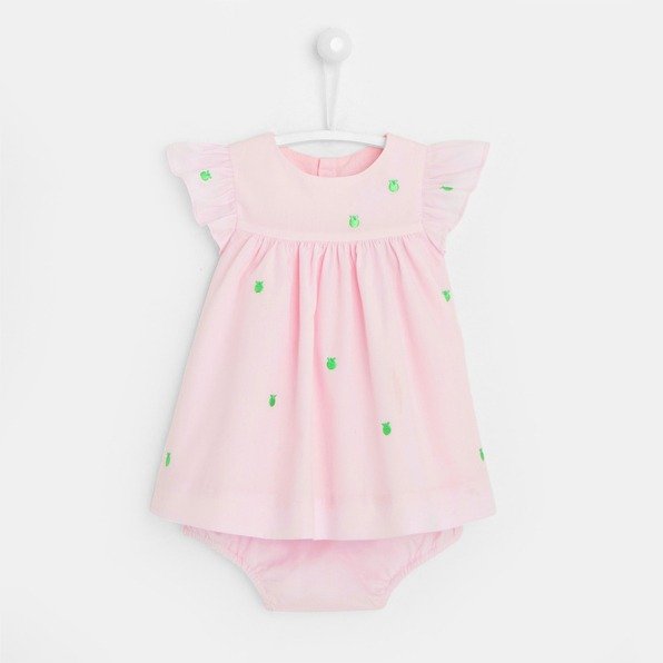 Baby girl dress with apple motif