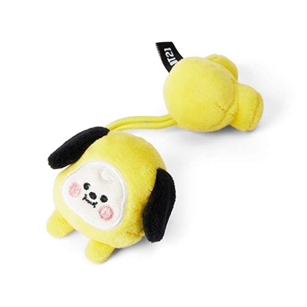 Official Merchandise by Line Friends - Baby Series CHIMMY Character Plush Figure Elastics Hair Tie, Yellow