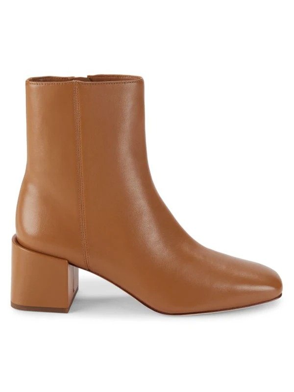Kaye-B Block Heel Leather Ankle Boots