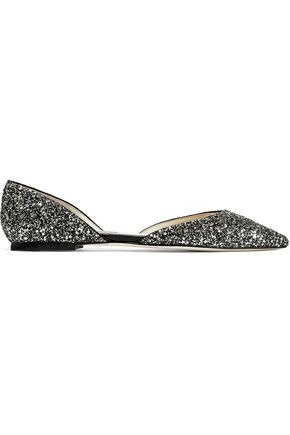 Esther glittered leather point-toe flats