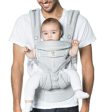 Omni 360 All-Position Baby Carrier for Newborn to Toddler with Lumbar Support & Cool Air Mesh (7-45 Lb), Pearl Grey