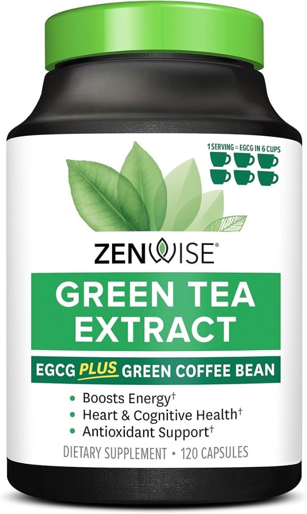Zenwise Green Tea Extract with EGCG & Vitamin C 120 Count