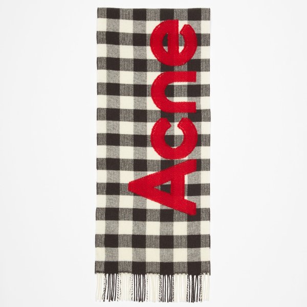 Checkered Logo Detailed Scarf – Cettire