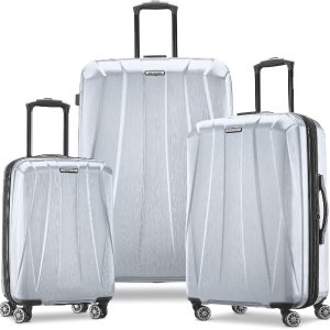 Samsonite Centric 2 Hardside Expandable Luggage with Spinner Wheels, Silver, 3-Piece Set (20/24/28)