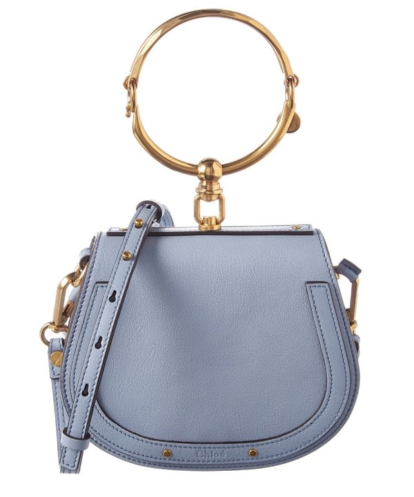 Small Nile Leather & Suede Bracelet Bag | Bluefly.Com