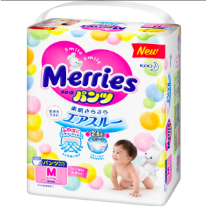 Last Day: 【New】MERRIES Baby Pant Diaper for Boy and Girl M 6-11kg 64pcs