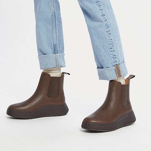 Leather Flatform Chelsea Boots