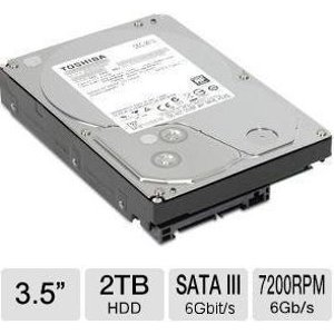 Toshiba 2TB Internal Hard Disk Drive - 3.5" Form Factor, SATA III 6 Gb/s, 7200 RPM, 64MB Buffer - HDKPC09 