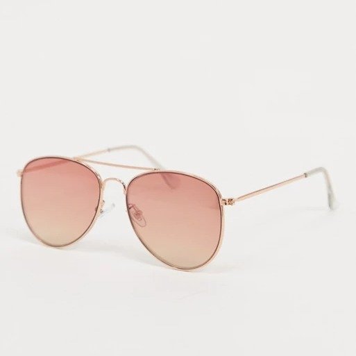 aviator mirrored sunglasses in pink 