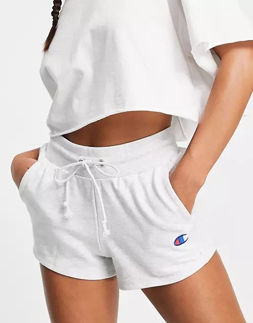 shorts with small logo in gray