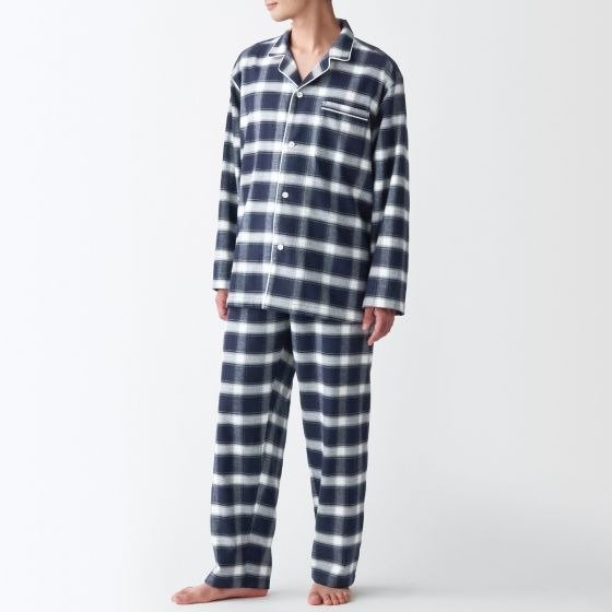 Men Side Seamless Flannel Pajamas