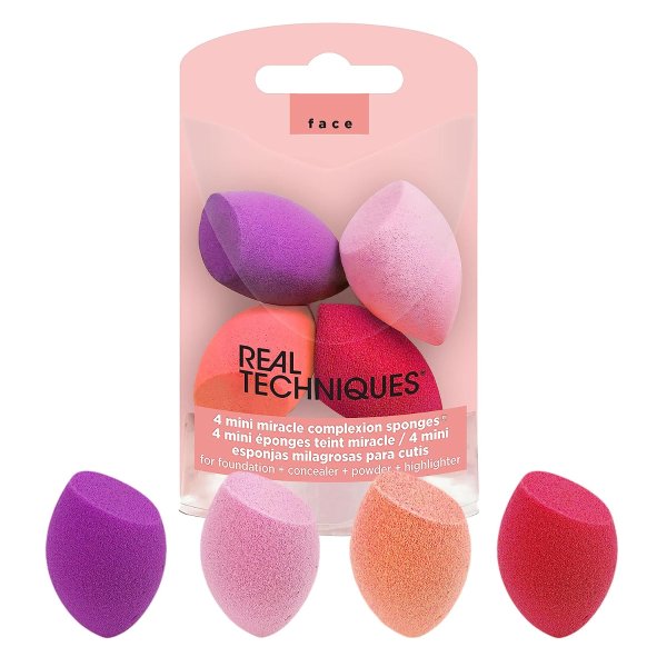 Mini Miracle Complexion Sponge(2 Packs of 4, 8 Count Total)