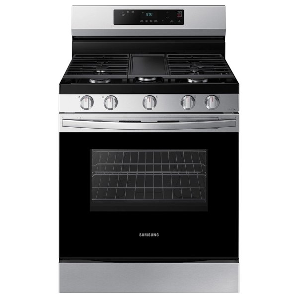 6.0 cu. ft. Smart Freestanding Gas Range with Integrated Griddle in Stainless Steel Ranges - NX60A6111SS/AA | Samsung US