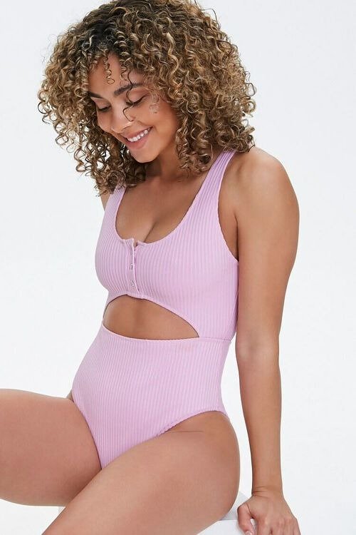 Ribbed Cutout One-Piece Swimsuit
