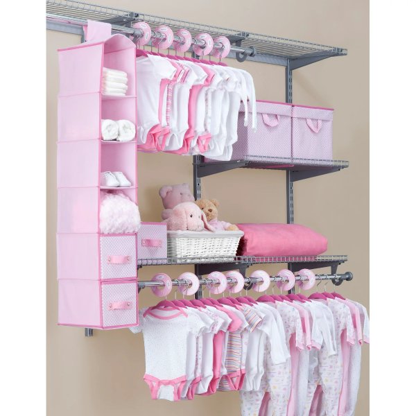 婴儿衣物收纳48件套，粉色