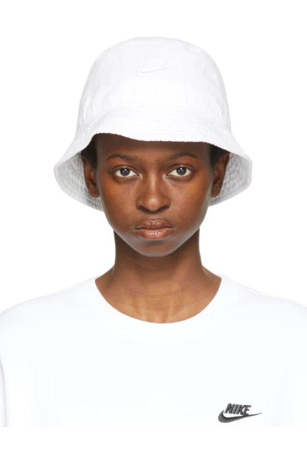White Sportswear Bucket Hat