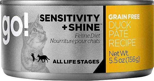 Sensitivity + Shine Grain-Free Duck Pate Recipe Canned Cat Food, 5.5-oz, case of 24 - Chewy.com