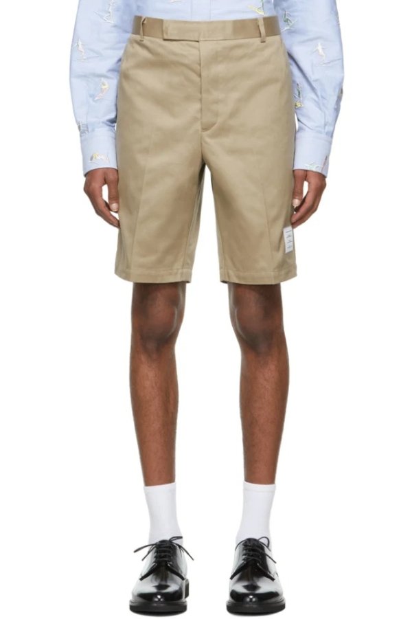 Beige Twill Unconstructed Chino Shorts