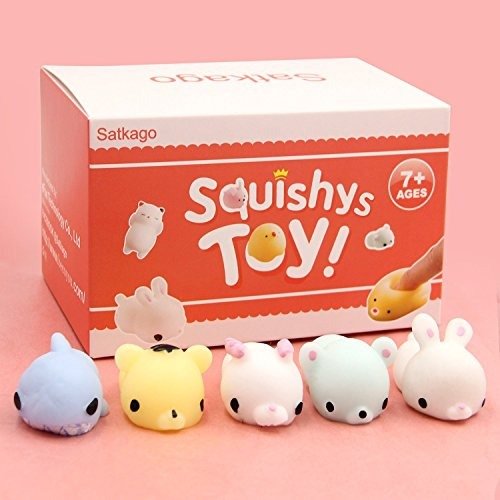 Mochi Squishys Toys, 20 Pcs Mini Squishys Mochi Animals Stress Toys Panda Squishys Kawaii Squishys Cat Stress Reliever Anxiety Toys