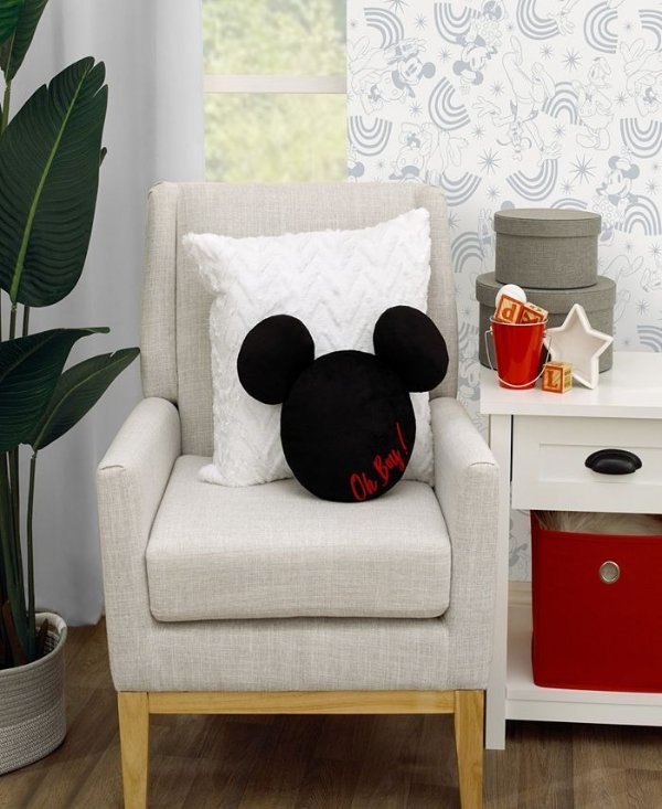 Mickey Mouse Head Shaped Decorative Pillow, 15" x 4"