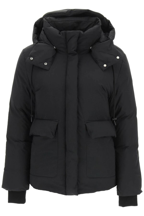 short down jacket with logo