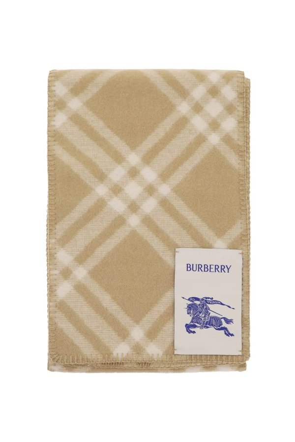 Check scarf with EKD label Burberry