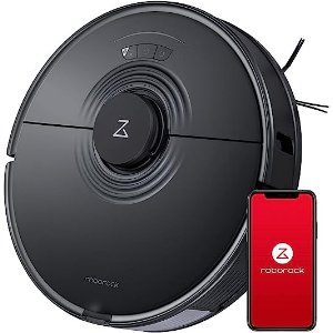 RoborockS7 Robot Vacuum and Mop with Sonic Mopping, Strong 2500PA Suction, Multi-Level Mapping, Plus App and Voice Control(Black)
