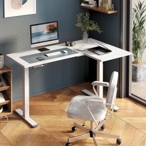 FLEXISPOT Pro Corner Desk Dual Motor L Shaped Computer Electric Standing Desk