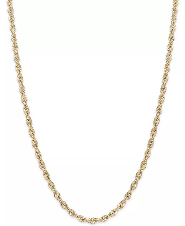 Rope Chain 16" Necklace (1-3/4mm) in 14k Yellow Gold