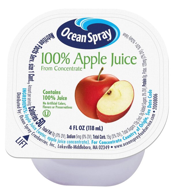 Ocean Spray 100% 苹果汁杯 48杯