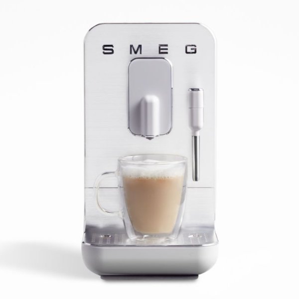 磨砂白色全自动意式咖啡机+带打奶泡棒