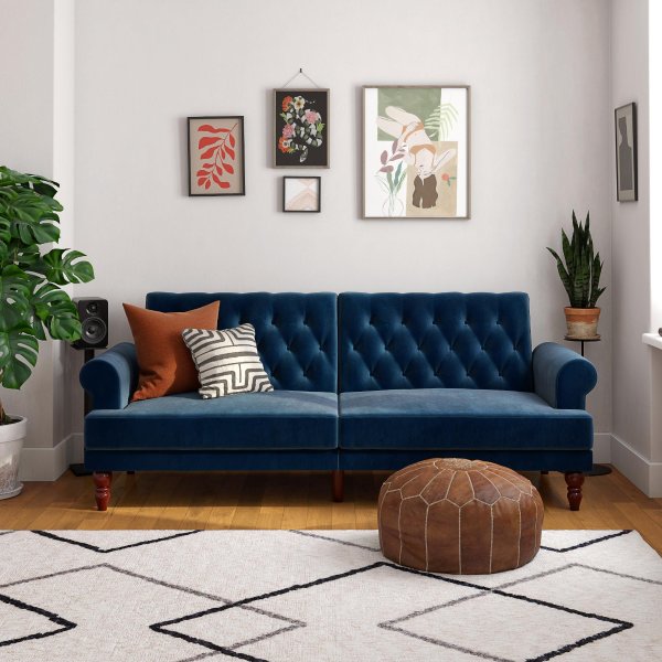 优雅复古丝绒沙发 可变沙发床 3种调节模式