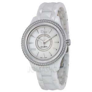 Christian Dior VIII White Mother of Pearl Dial Ceramic Ladies Watch CD1245E9C001