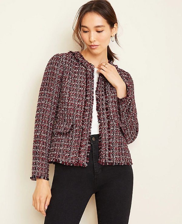 Tweed Fringe Jacket | Ann Taylor