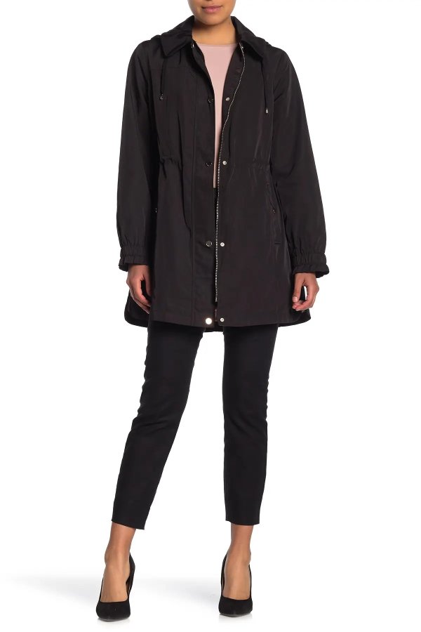 water-resistant hooded zip anorak jacket