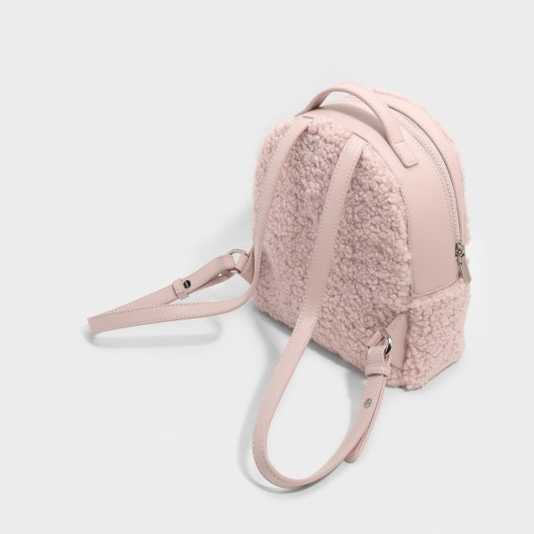 Pink Kids Furry Backpack|CHARLES & KEITH
