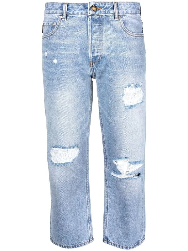 cropped denim jeans