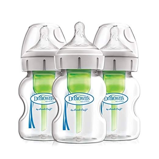 Options+ Wide-Neck Glass Baby Bottles, 5 Ounce, 3 Count