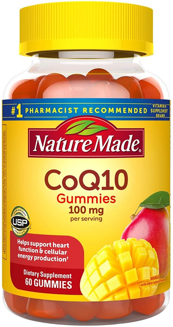 CoQ10 100 mg Gummies, 60 Count for Heart Health and Cellular Energy Production