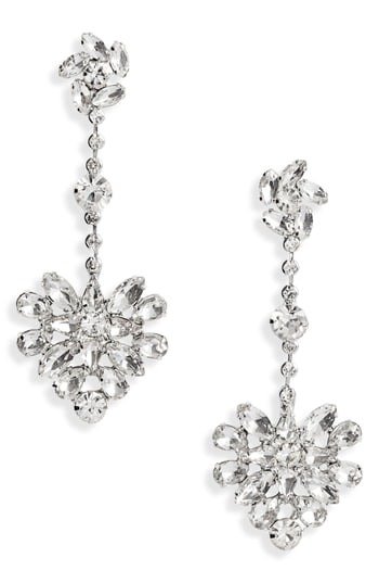 Crystal Floral Cluster Drop Earrings