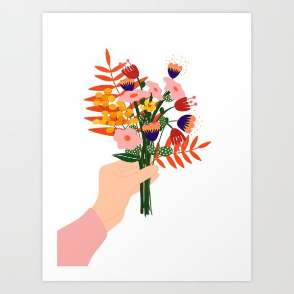 Some flowers for you Art Print by happilyirrational